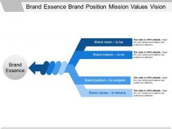 Brand essence brand position mission values vission