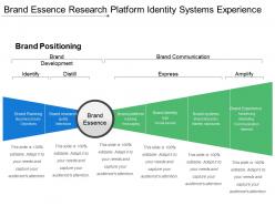 Brand essence research platform identity systems experience