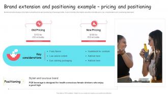 Brand Extension And Positioning Example Pricing And Positioning Ppt Guidelines