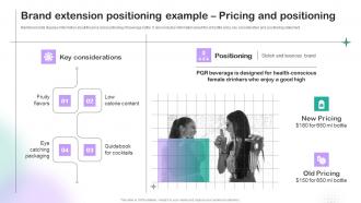 Brand Extension Positioning Example Pricing And Positioning