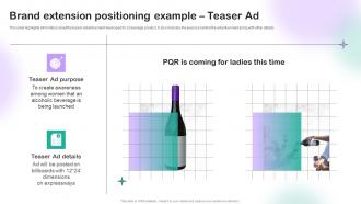 Brand Extension Positioning Example Teaser Ad