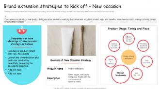 Brand Extension Strategies To Kick Off New Occasion Ppt Infographics