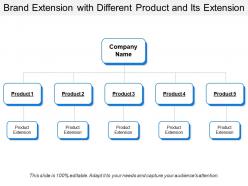 Brand extension with different product and its extension