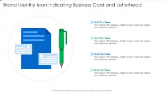 Brand Identity Icon Indicating Business Card And Letterhead
