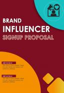 Brand Influencer Signup Proposal Cover Page One Pager Sample Example Document