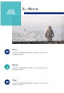 Brand Launch Proposal Our Mission One Pager Sample Example Document