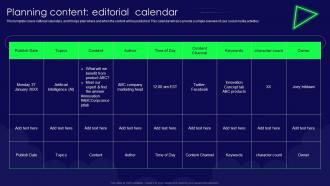 Brand Launch Strategy Planning Content Editorial Calendar Branding SS V