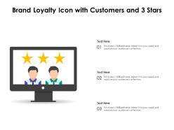 Brand loyalty icon with customers and 3 stars
