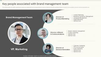 Brand Maintenance Key People Associated With Brand Management Team