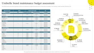 Brand Maintenance Through Effective Product Umbrella Brand Maintenance Budget Branding SS