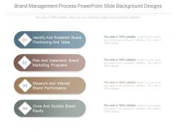 Brand management process powerpoint slide background designs
