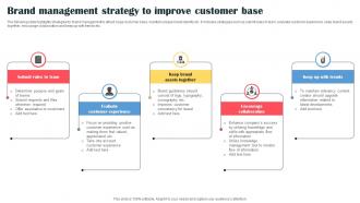 Brand Management Strategy To Improve Customer Base