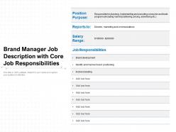 Brand manager job description with core job responsibilities