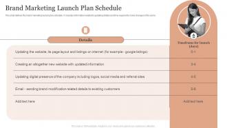 Brand Marketing Launch Plan Schedule
