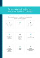 Brand Marketing Recap Proposal Service Offered One Pager Sample Example Document