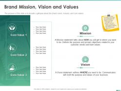 Brand mission vision and values statement talks ppt powerpoint presentation file example file