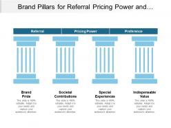 Brand pillars for referral pricing power and preference