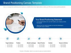 Brand positioning canvas template believe ppt powerpoint presentation outline deck