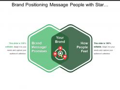 Brand positioning message people with star and position icons