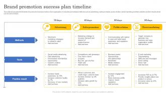Brand Promotion Success Plan Timeline