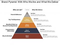 Brand pyramid with who we are and what we deliver
