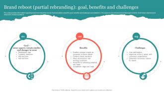 Brand Reboot Partial Rebranding Goal Benefits And Challenges Ppt Outline Microsoft