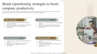 Brand Repositioning Strategies To Boost Company Productivity