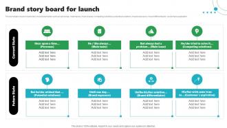 Brand Story Board For Launch Rebrand Launch Plan Ppt Slides Infographics
