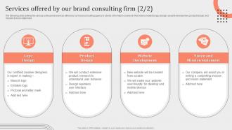 Brand Strategy Consulting Proposal Services Offered By Our Brand Consulting Firm
