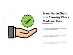 Brand value chain icon showing check mark and hand