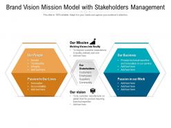 Brand vision mission model with stakeholders management