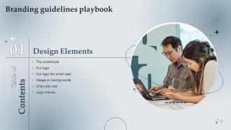 Branding Guidelines Playbook For Table Of Contents Ppt Powerpoint Presentation File Layout