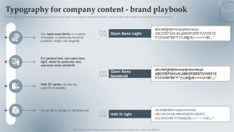 Branding Guidelines Playbook Typography For Company Content Brand Playbook