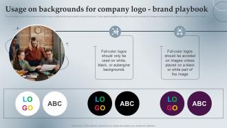 Branding Guidelines Playbook Usage On Backgrounds For Company Logo Brand Playbook