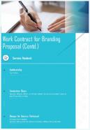 Branding Proposal Contd For Work Contract One Pager Sample Example Document