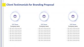 Branding proposal template client testimonials for branding proposal ppt formats