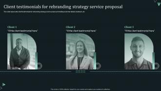 Branding Services For Small Businesses Proposal Client Testimonials For Rebranding Strategy