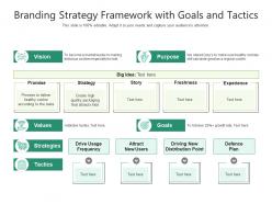 Branding Strategy Framework With Goals And Tactics