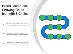 Bread crumb trail showing route icon with 8 circles