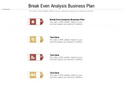 Break even analysis business plan ppt powerpoint presentation gallery icon cpb