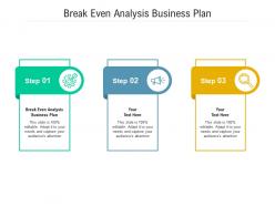 Break even analysis business plan ppt powerpoint presentation show slides cpb