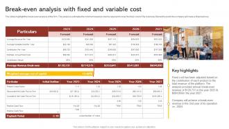 Break Even Analysis With Fixed And Variable Commercial Cleaning Business Plan BP SS