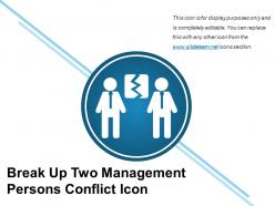Break up two management persons conflict icon