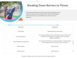 Breaking down barriers to fitness office fitness ppt microsoft
