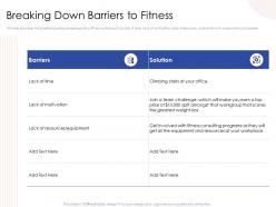 Breaking down barriers to fitness split powerpoint presentation portrait
