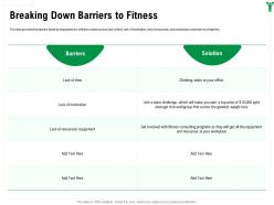 Breaking down barriers to fitness the scores ppt powerpoint presentation layouts mockup