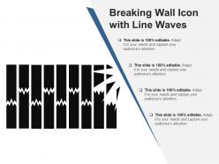 Breaking wall icon with line waves