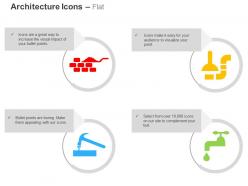 Brick wall hammer and screw chimney water tap ppt icons graphics