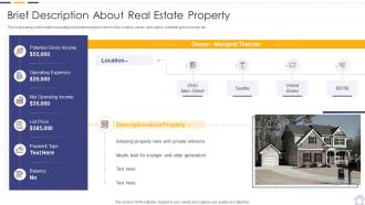Brief description about real estate property ppt template
