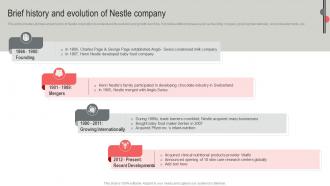 Brief History And Evolution Nestle Business Expansion And Diversification Report Strategy SS V